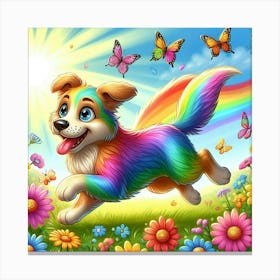 Rainbow Dog 3 Canvas Print