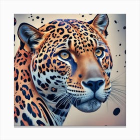 Hyperrealistic Jaguar Head Portrait In Black In Canvas Print
