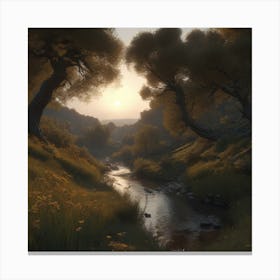 Stream In The Woods 4 Canvas Print