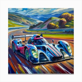Racetrack Sports Car Cars Racing On Racetrack (1) Canvas Print