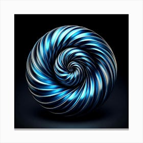 Blue Spiral Sphere Canvas Print