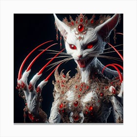 Cat With Claws Canvas Print