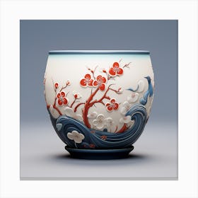 Japanese Style Decorated Pot Canvas Print