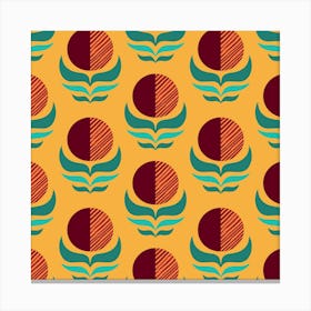 Retro 70s Abstract Flowers Canvas Print