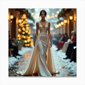 Winter Wedding Dress 5 Canvas Print