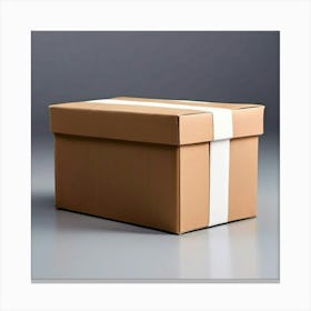 Mock Up Blank Box Parcel Cardboard Customizable Template Unprinted Clean Simple Minimalis (6) 1 Canvas Print