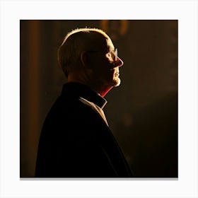 Silhouette Of A Priest 1 Canvas Print