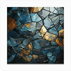 Blue And Gold Mosaic Background Canvas Print