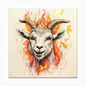 Goat In Flames 37 Canvas Print