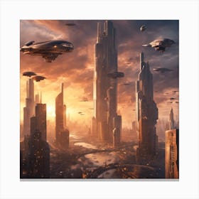 Futuristic Cityscape Canvas Print