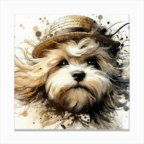 Dog In A Hat 5 Canvas Print