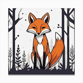 Fox In The Woods 31 Canvas Print