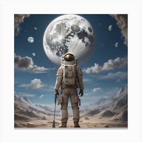 Space Man In Space Canvas Print