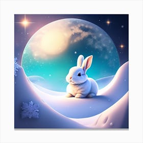 Rabbit In The Snow Canvas Print