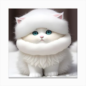 White Cat With Blue Eyes Canvas Print