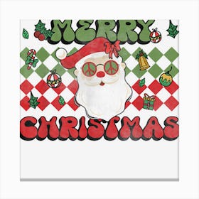 Groovy Christmas Merry Stay Bright Hippie Santa Canvas Print