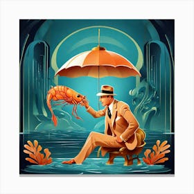 Man With A Shrimp Canvas Print