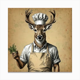 Chef Deer 4 Canvas Print