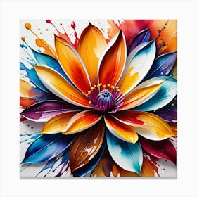 Colorful Flower Painting 1 Canvas Print