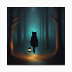 Cat In The Forest Canvas Print