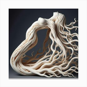 Wood Woman Sculpture Canvas Print