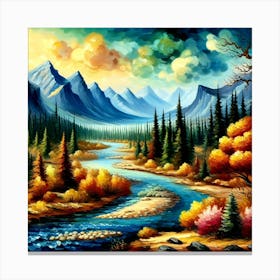 Landscape Painting 1 Canvas Print