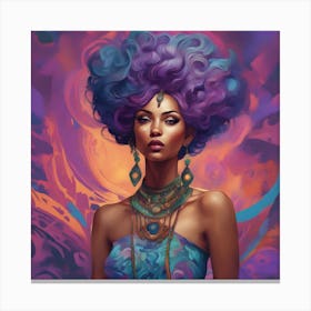 Sassy Purple Haired Girl Canvas Print