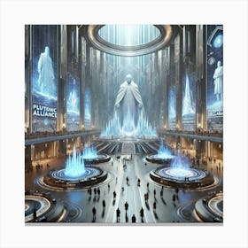 A Sci Fi Depiction Of The Hall Of Resilience In Cr Canvas Print