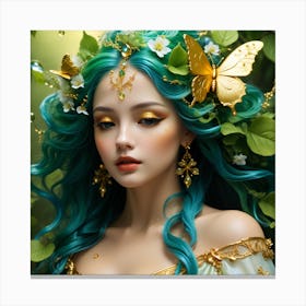 Fairy Girl In The Forest Canvas Print