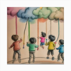 Children In The Clouds Canvas Print