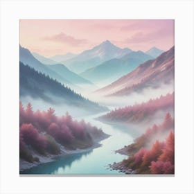 River In The Mountains Canvas Print