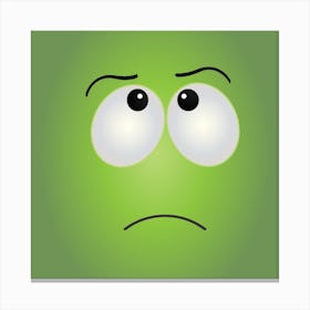 Sad Green Face Canvas Print