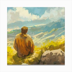 Man In The Mountains Canvas Print