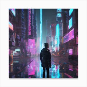 Cyberpunk Cityscape Canvas Print