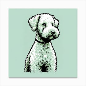 Good Dog Green Drawing Fluffy Canvas Print