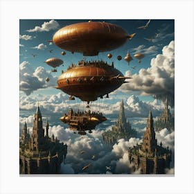 Floating City Of Crystal Towers Canvas Print