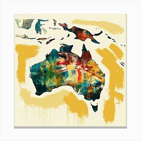 Australia Map Painting 1 Canvas Print