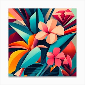 Cubist Flowers 1 Canvas Print