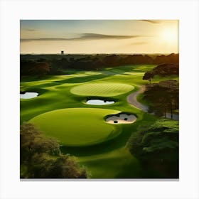 Golf Course At Sunset 5 Canvas Print