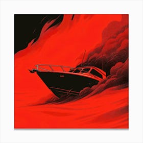 Boat In The Flames Canvas Print