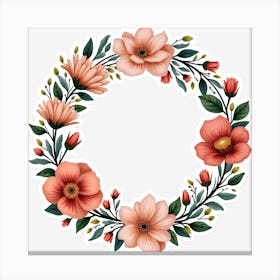 Floral Wreath 8 Canvas Print