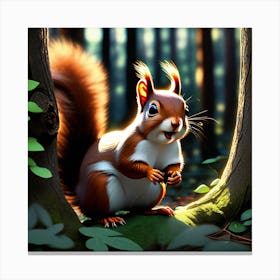 Squirrel In The Forest 157 Canvas Print