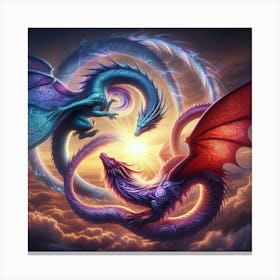 Dragons In The Sky 2 Canvas Print