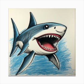 Shark Drawing 13 Canvas Print