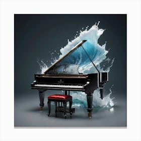 Grand Piano In The Water Canvas Print