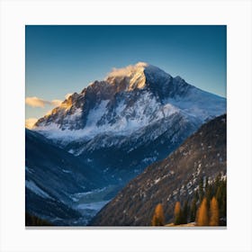 Snowy Mountains In The Alps Canvas Print