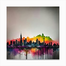 Hong Kong City Skyline Canvas Print