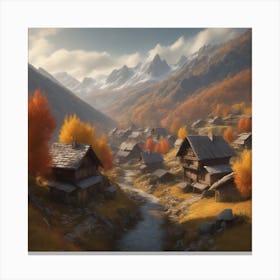 Village In The Mountains 9 Canvas Print