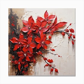 Red flower sprig Canvas Print