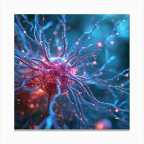 A Head Like 3d Render Nucleoli Luminescing In An Intricate Network Of Neural Connections Depicts A (6) Canvas Print